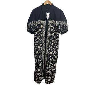 J.CREW Bandana Print Poplin Shirt Midi Dress Women 16T Plus Size 100% Cotton NWT